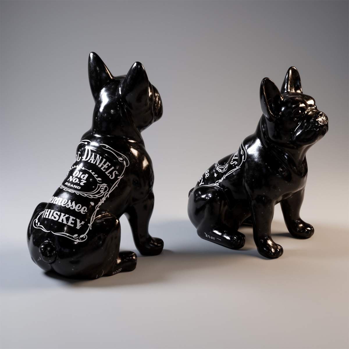 Middle size sitting fiberglass bulldog figure - Image 4