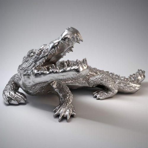 Fiberglass Decoration Crocodile Figure - Natural Color.