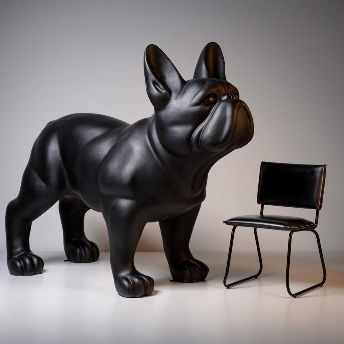 Large Decorative Puppy French Bulldog Solid Color Figure - Image 2
