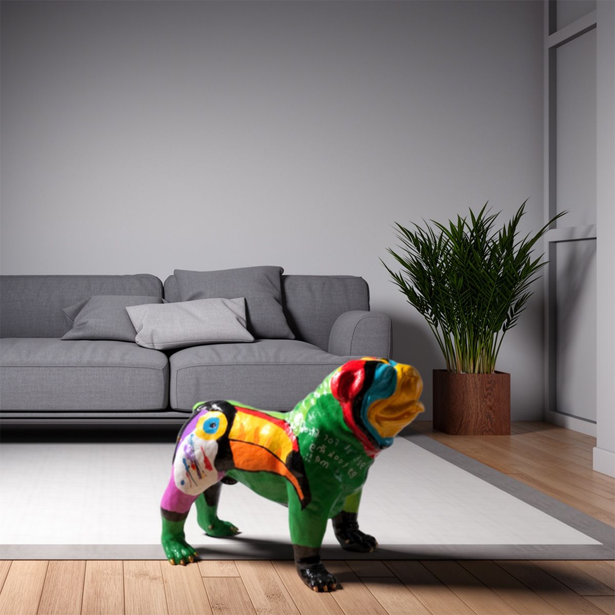 English Bulldog Resin Figure - Pop -art Edition
