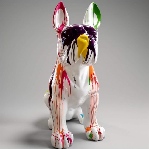 Gigantyczny pies Bulldog, figura 3D multikolor