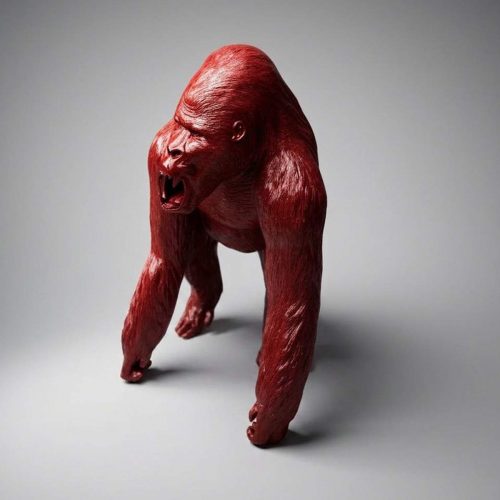 Fiberglass Gorilla Large Handmade Statue - Single Color