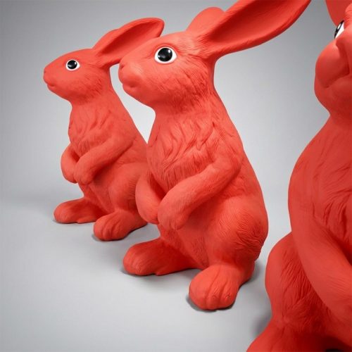 Large Rabbit Fiberglass Statue - Single Color