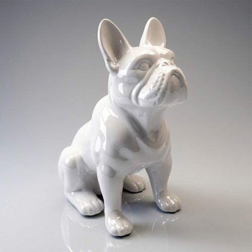 Small Resin Bulldog Sculpture / Hand Made Figurine