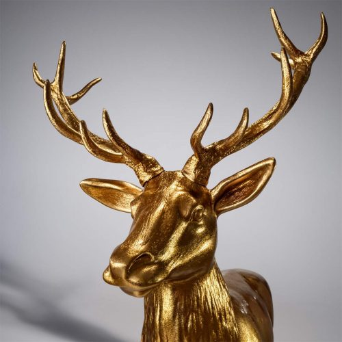3D Decorative Figure - Large Deer with Gold Glitter