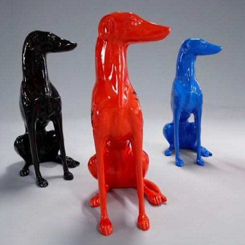 Small Sitting Greyhound Figurine
