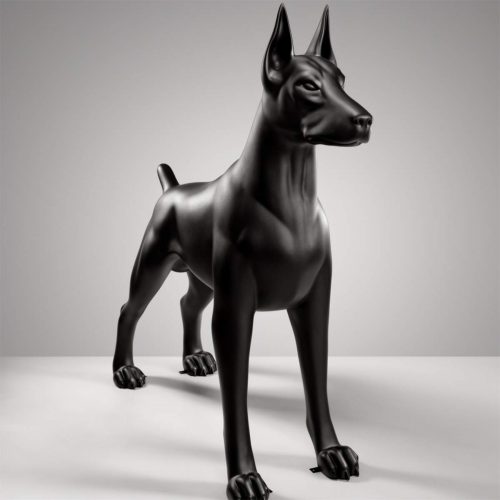 pies Duża dekoracyjna figura doberman 3D