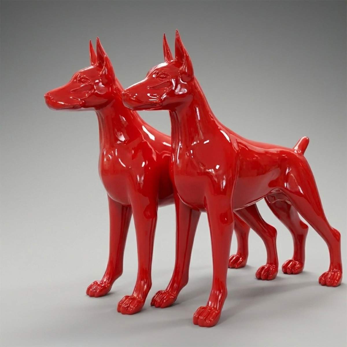 Large Decorative Doberman Figure