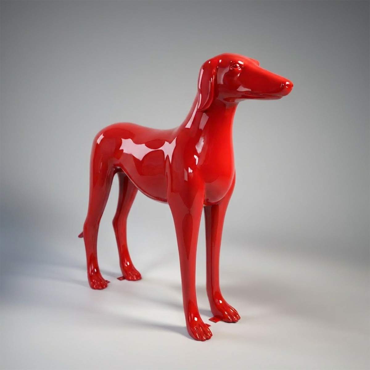 Fiberglass Greyhound Decoration 3D Figure - Single Color - Image 3