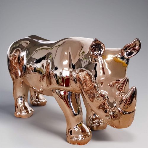 Little Rhinoceros Handmade Resin Figure - Chrome Edition