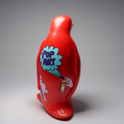 Large Fiberglass Penguin Statue - Natural Colors.