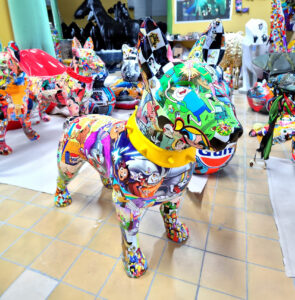 Finish in POP ART - NEO-POP style 1 Decorative figure Bull Terrier standing - pop-art