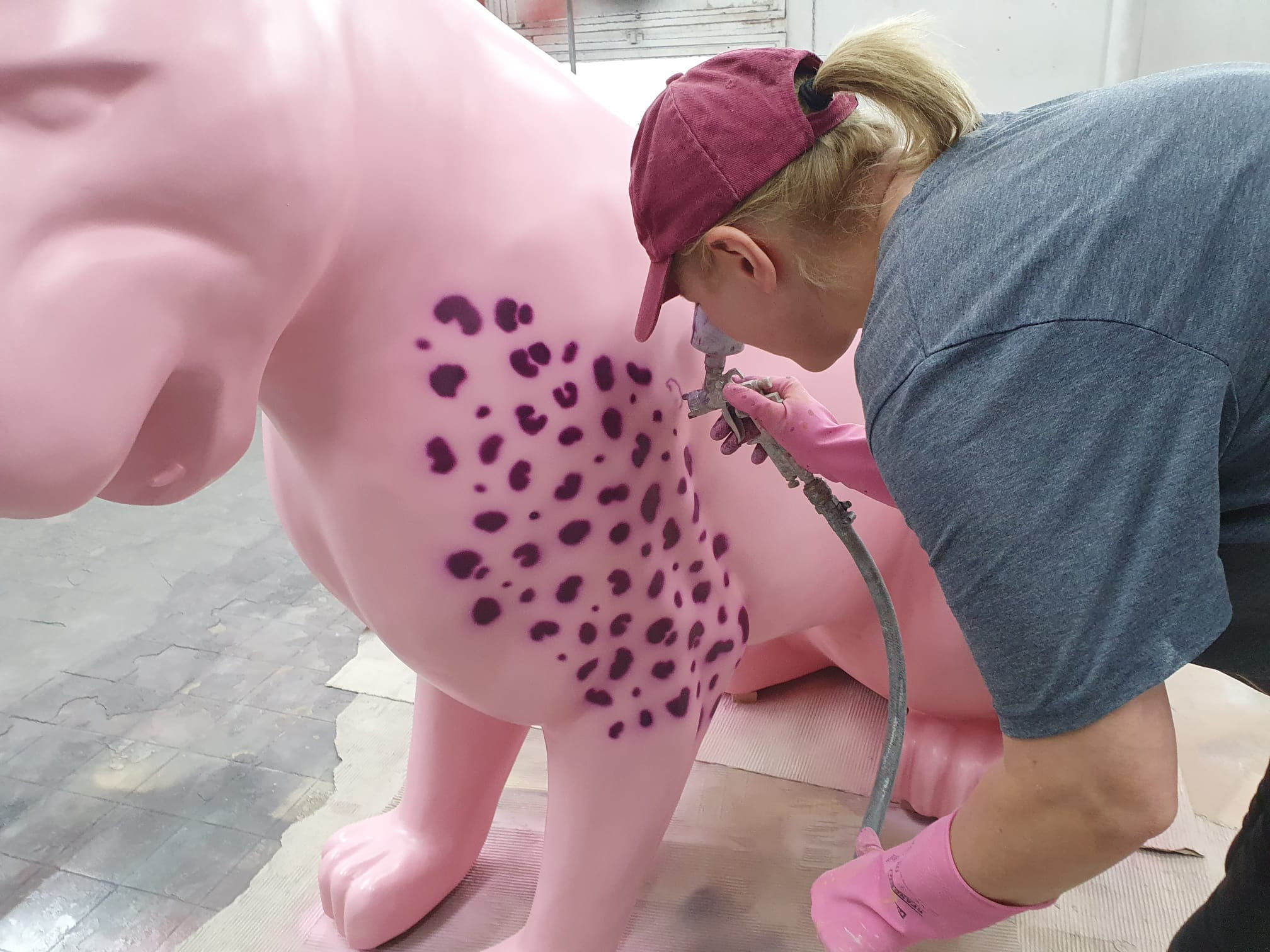 painting of Miley Cyrus music video panther