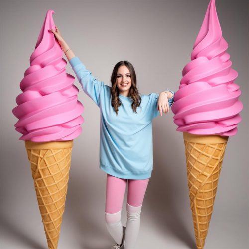 Advertising Soft Ice Cream Fiberglass Figure
