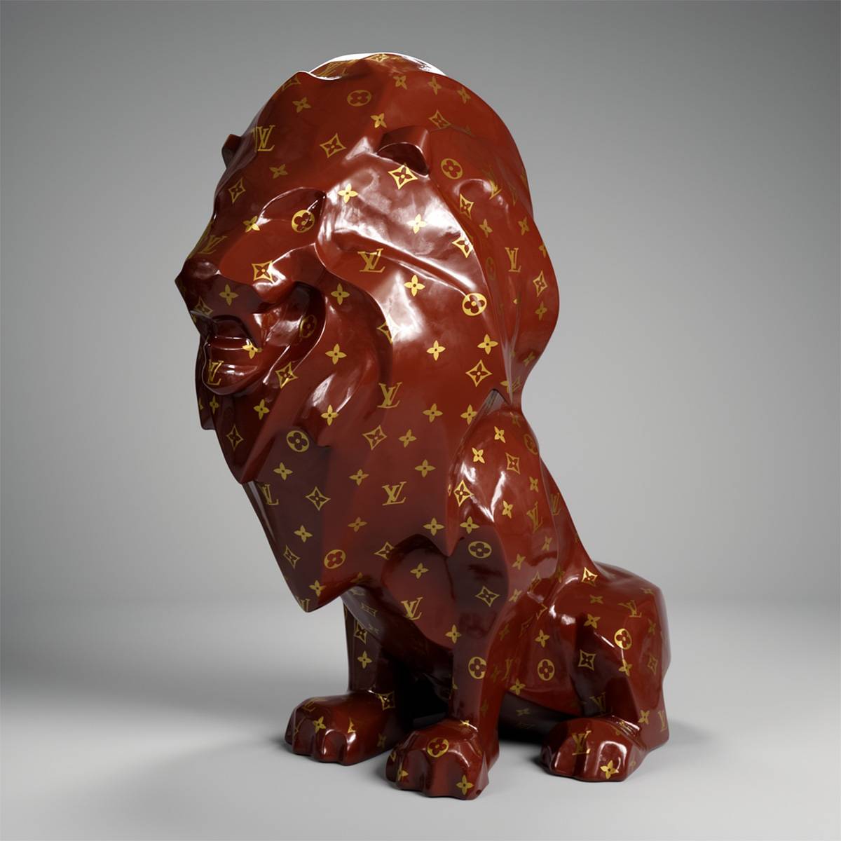 Fiberglass modern lion statue - Image 5