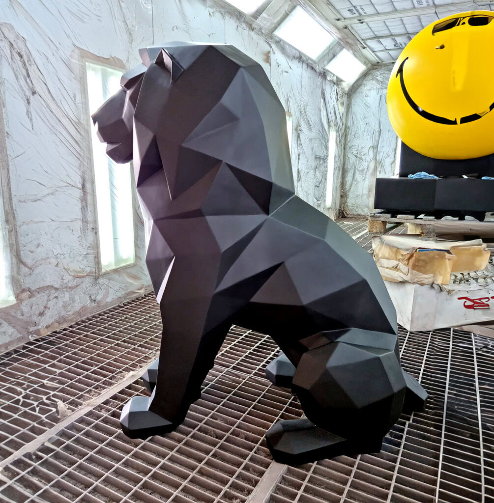 Geometric Lion Single-Colored Figure