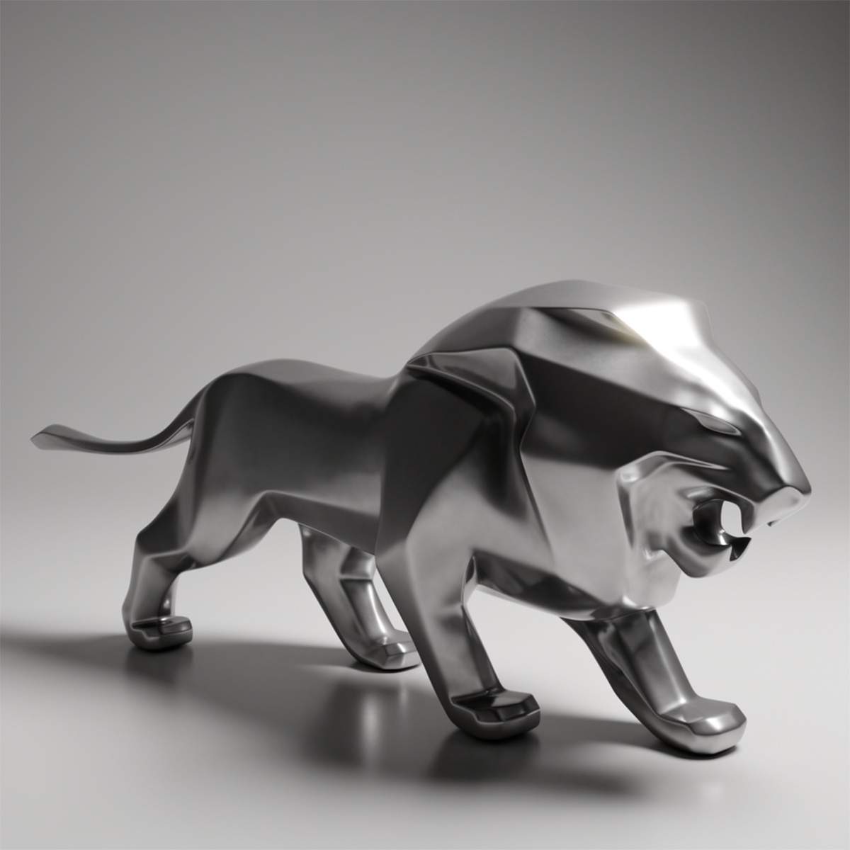 Exclusive Lion Figure - Silver Gloss - Image 3