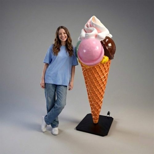 Large fiberglass scoop ice cream with topping