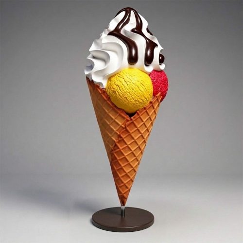 Large Fiberglass Ice Cream Desert On Base