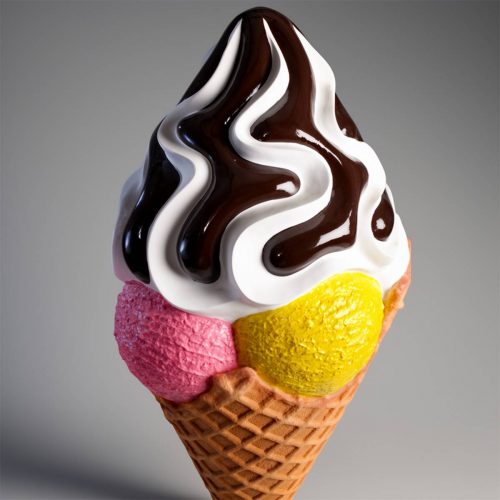Large Fiberglass Ice Cream Desert On Base