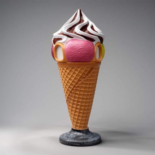 Advertising Ice Cream Waste Bin with Glaze