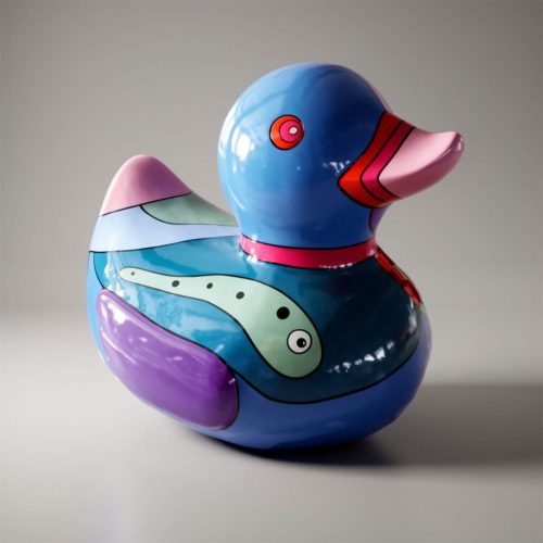 Decorative fiberglass duck statue