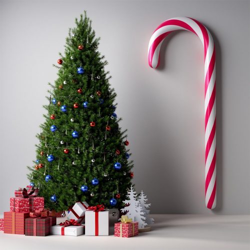 Hanging Half Christmas Candy Cane Decoration