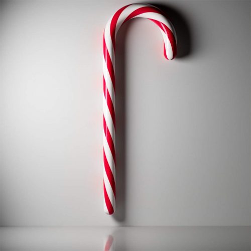 Hanging Half Christmas Candy Cane Decoration