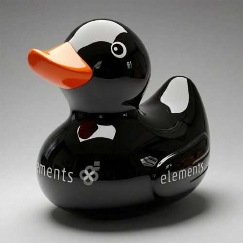 Decorative fiberglass duck statue