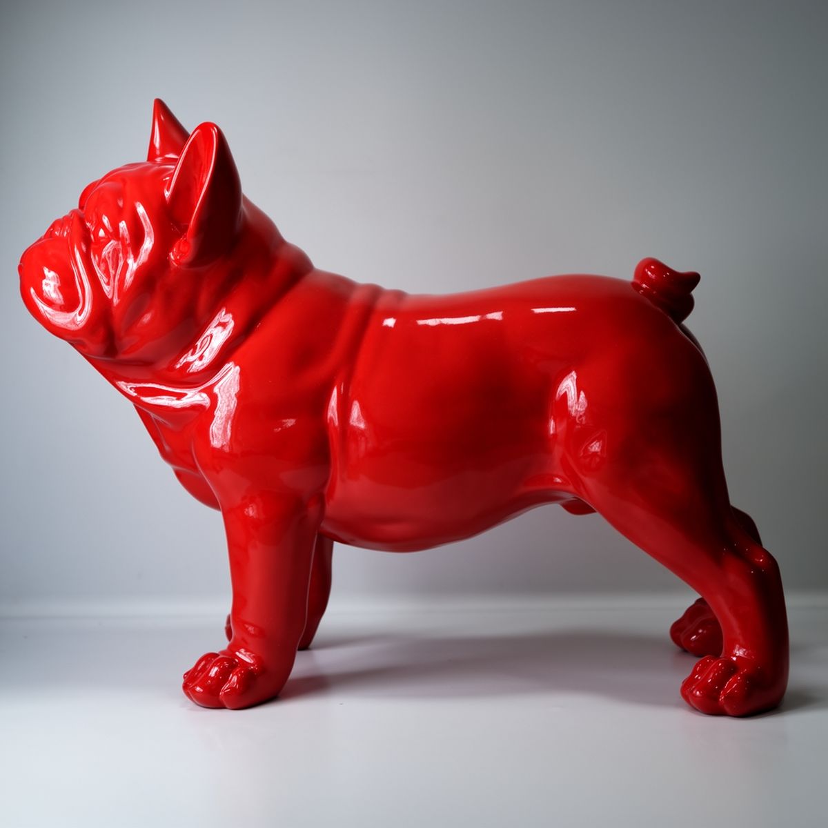 Large Decorative French Bulldog Juki Red Figure - Image 2
