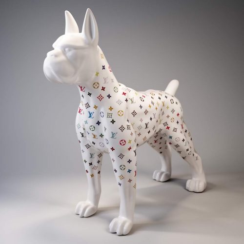 Large Boxer dog figurine - monogram