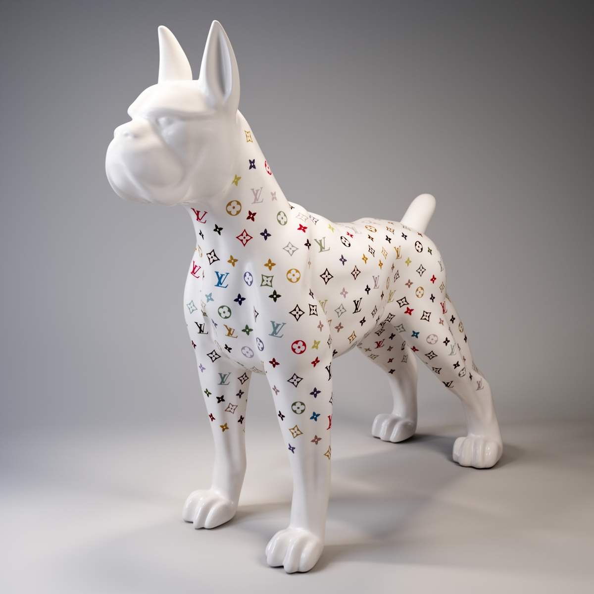 Large Boxer dog figurine - monogram