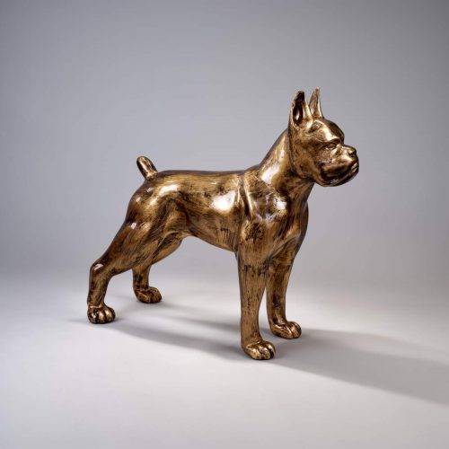Standing Boxer Dog L - Golden Patina