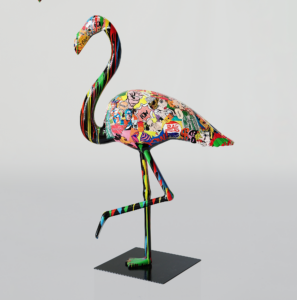 Finish in POP ART - NEO-POP style 2 Decorative flamingo 3D figure - pop-art