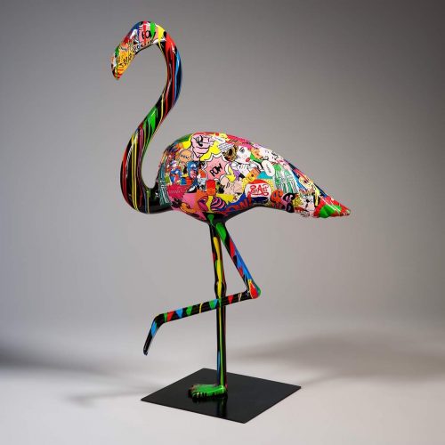 Decorative flamingo 3D figure - pop art