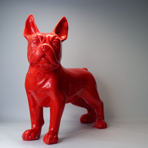 Large figure of a French Bulldog - Red