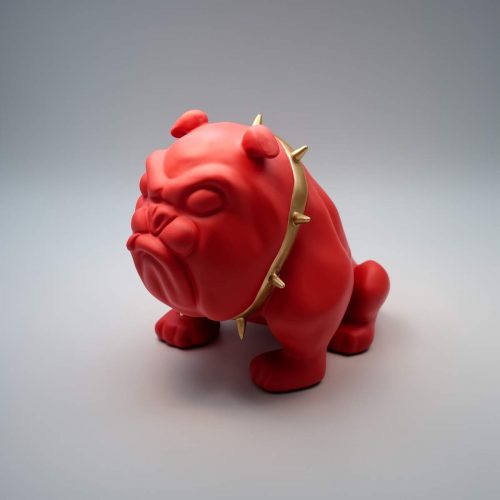 Bulldog Avella 55cm dog - red mat