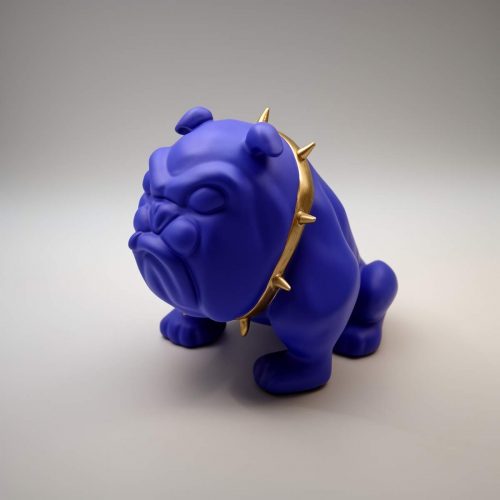 Dog Bulldog Avella 55cm - Matte Blue
