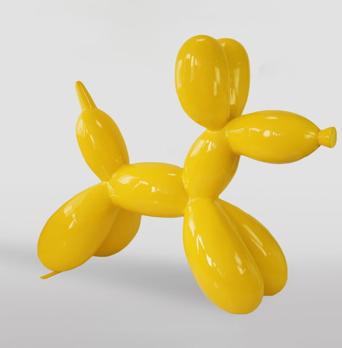 Balonowy pies duża figura dekoracyjna - żółty
