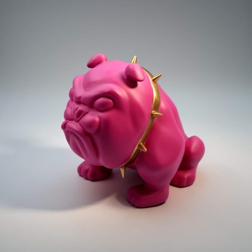 Bulldog Avella 55cm dog - pink mat