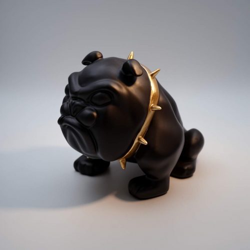 Bulldog Avella dog 22cm - black mat