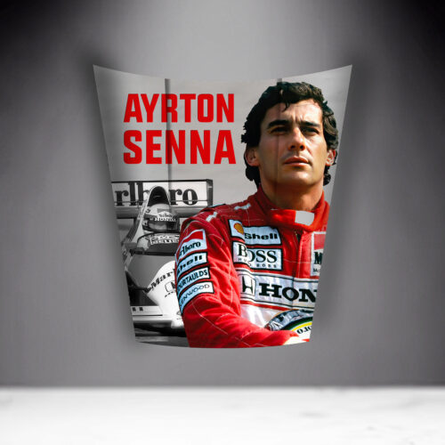 Portrait of a race car driver in a red suit with 