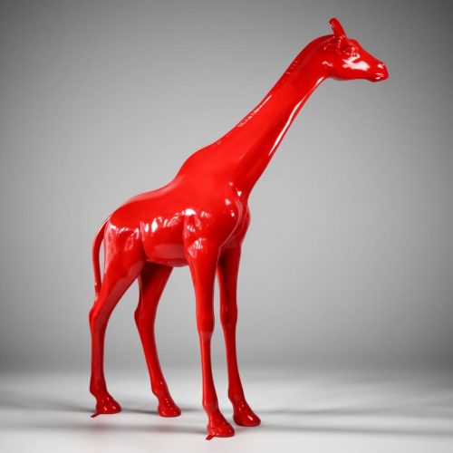 Large life-sized giraffe figure - seafoam