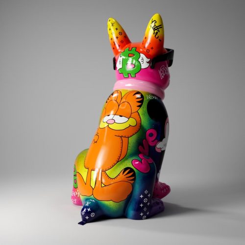 Large Bulldog Figure with Tie and Glasses – Kinga