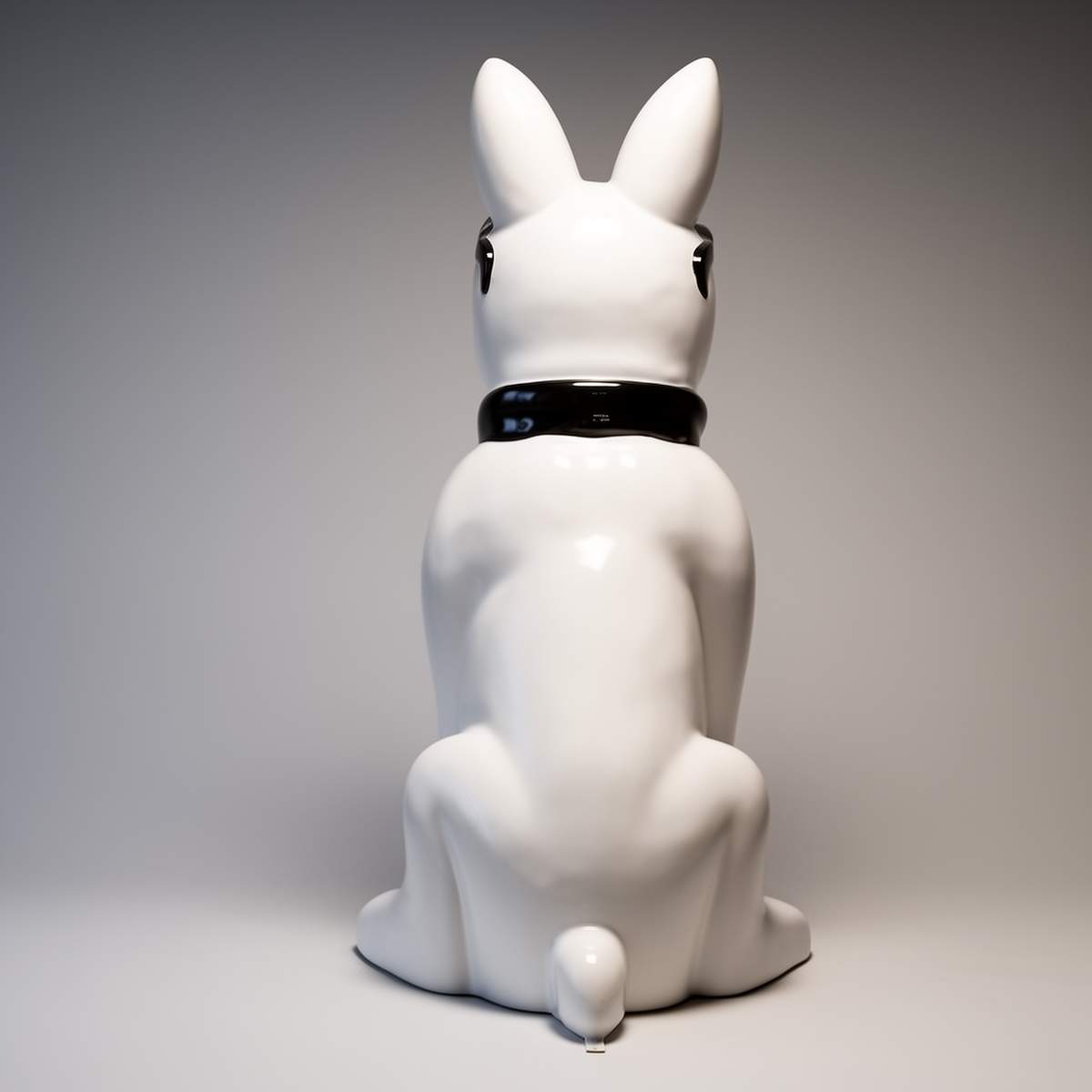 Medium Bulldog Figure with Tie and Glasses - Black and White - Image 4