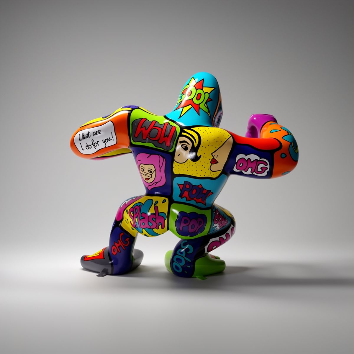 Decorative Gorilla XXL 180 cm Pop Art Komiks Figure - Image 2
