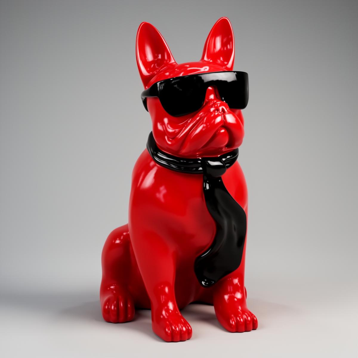 Mały bulldog krawat w okularach - jeden kolor - Image 4
