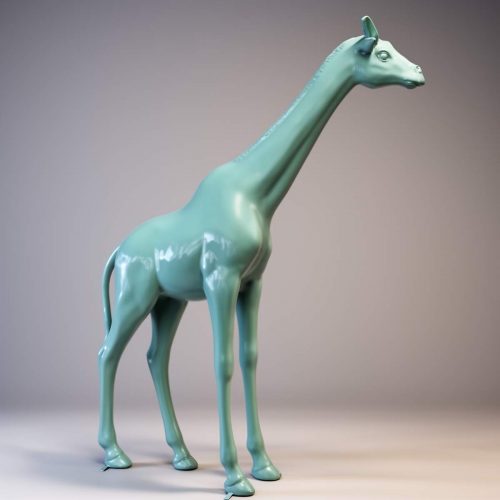 Large life-sized giraffe figure - seafoam