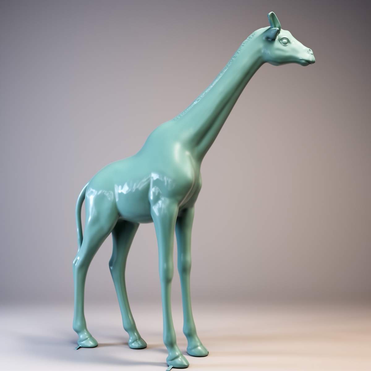 Large Decorative Giraffe Life Size White Figure - Image 3