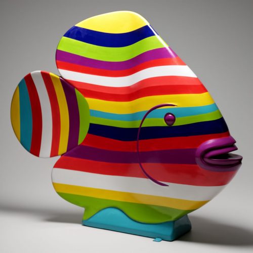 XL Fish in Colorful Stripes - Design 1